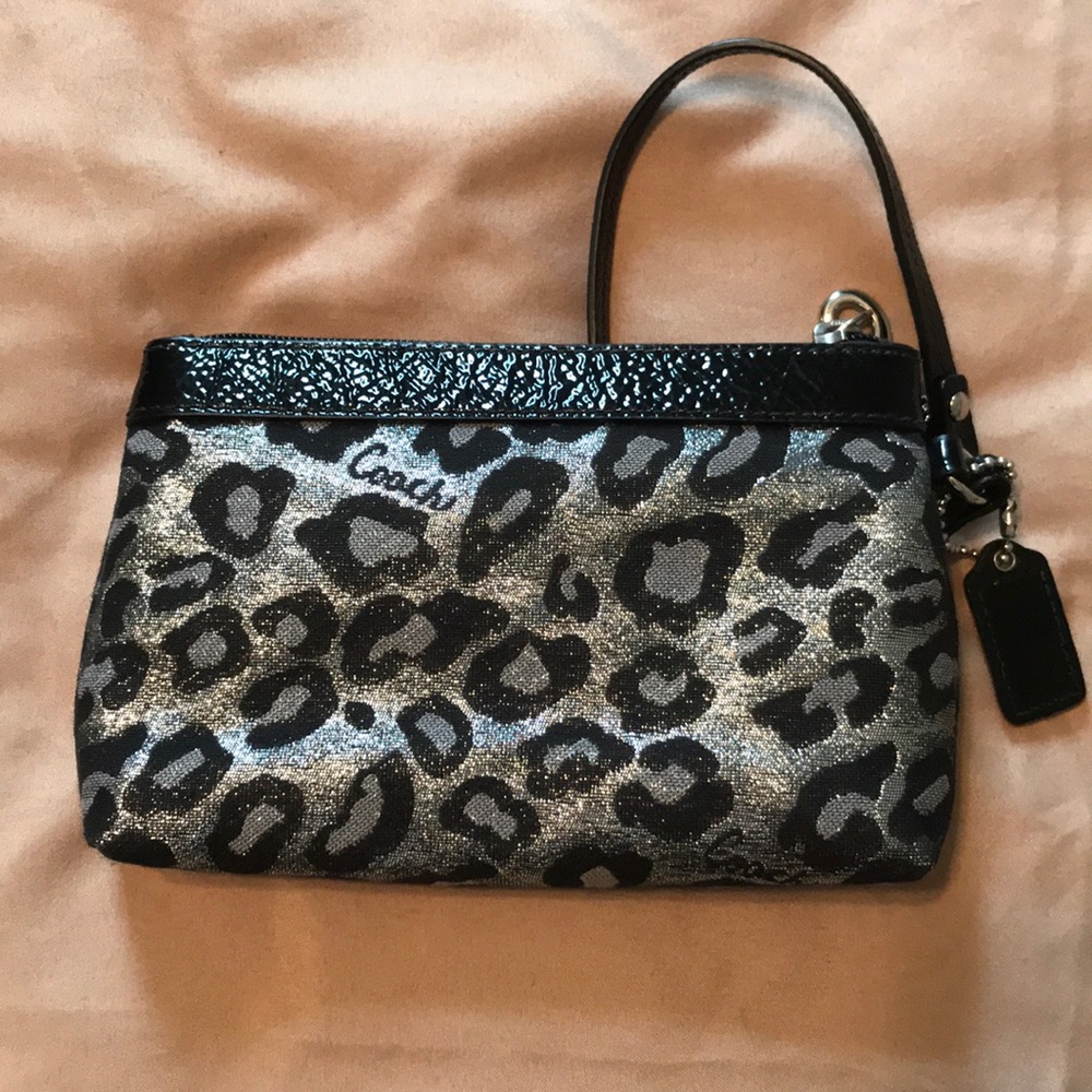 Coach cheetah wristlet